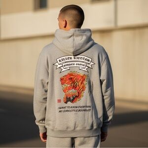 88 RISING ESSENTIALS Graphic Hoodie Gray L